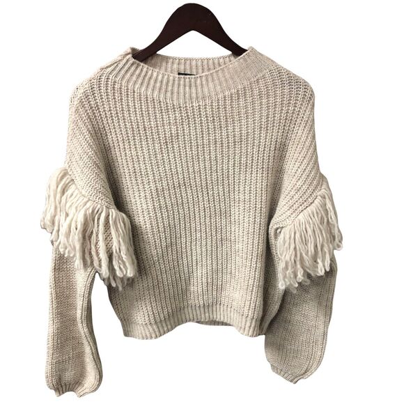 Maison Pholya Sweaters - Maison Pholya Women’s crewneck size Medium sweater Beige Wool Blend sweater